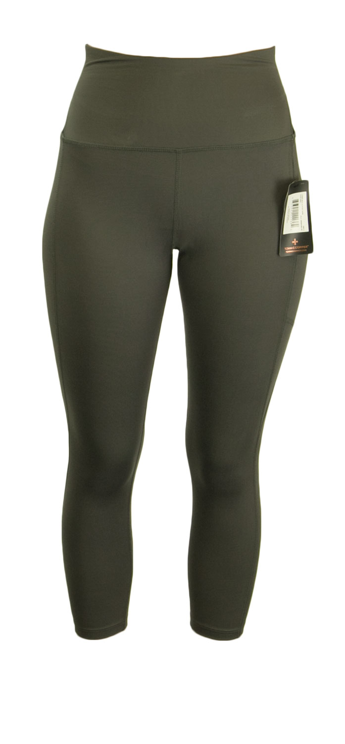 TOMMIE COPPER Women's Lower Back Support Capri Leggings, Slate Grey eBay